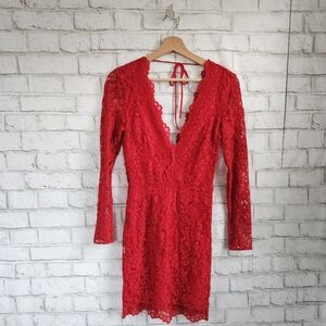 H&M Red Lace Dress, 0